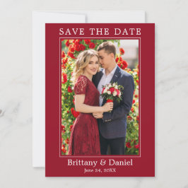 Modernes Minimalistisches Foto Rot Save The Date