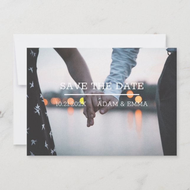 Modernes Minimalistisches Foto Save the Date Ankündigung (Vorderseite)