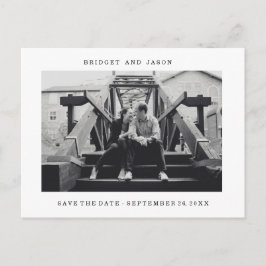 Modernes MINIMALISTISCHES Foto SAVE THE DATE Ankündigungspostkarte