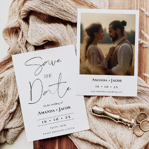 Modernes Minimalistisches Foto Save the Date auf d Einladung