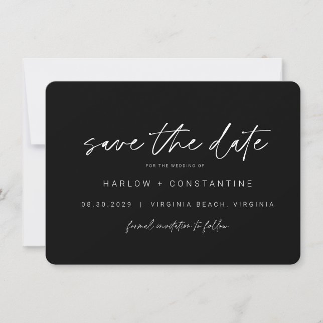 Modernes Minimalistisches Foto Save the Date Einladung (Vorderseite)