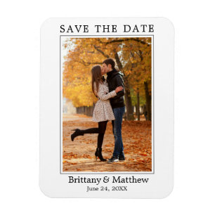 Modernes Minimalistisches Foto Save the Date Magnet