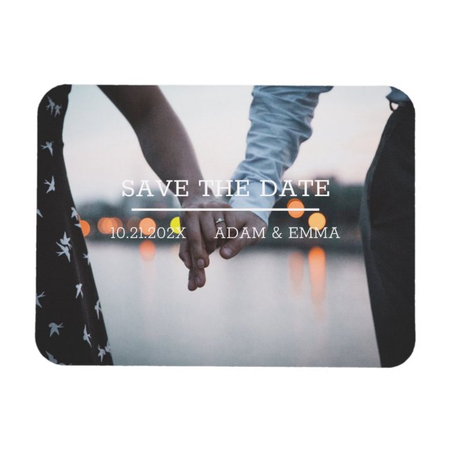 Modernes Minimalistisches Foto Save the Date Magnet (Horizontal)