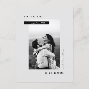 Modernes Minimalistisches Foto Save the Date Postk Ankündigungspostkarte