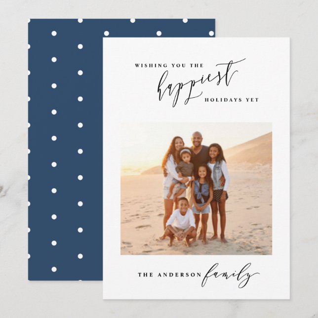 Modernes, minimalistisches Foto Weihnachten (Vorne/Hinten)