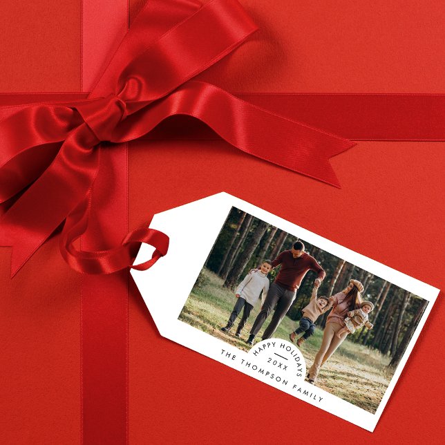 Modernes Minimalistisches Foto Weihnachten Geschenkanhänger (Von Creator hochgeladen)