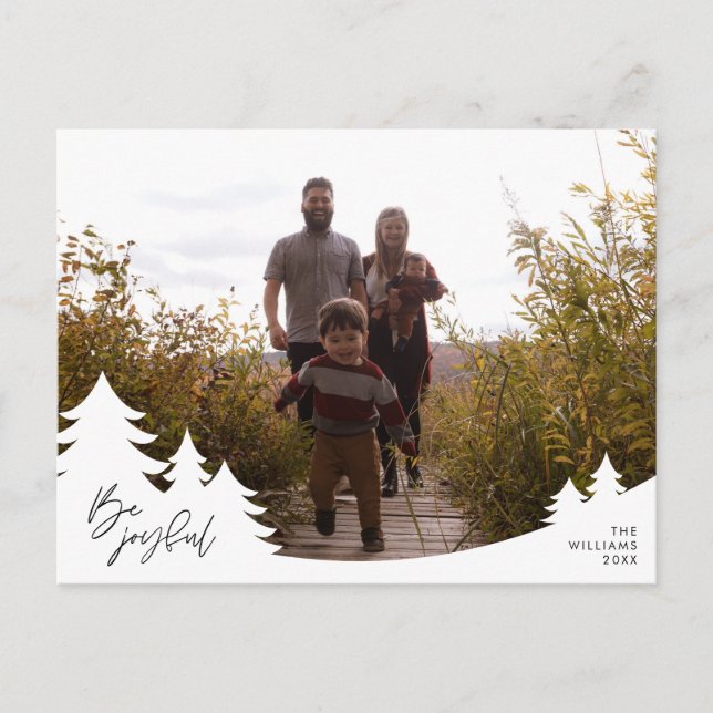 Modernes Minimalistisches, fröhliches, familiäres  Postkarte (Vorderseite)
