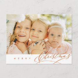 Modernes Minimalistisches, fröhliches Weihnachtsfa Postkarte