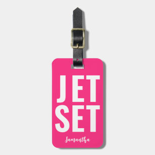 Modernes Minimalistisches Funny Jet Set kühl Neon  Gepäckanhänger