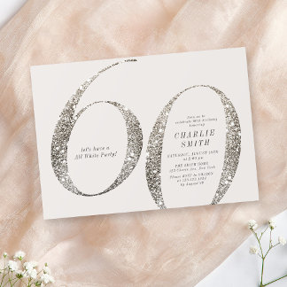 Modernes, minimalistisches, ganz weißes Party, 60. Einladung