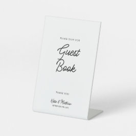 Modernes, Minimalistisches Gästebuch für Hochzeite Sockelschild