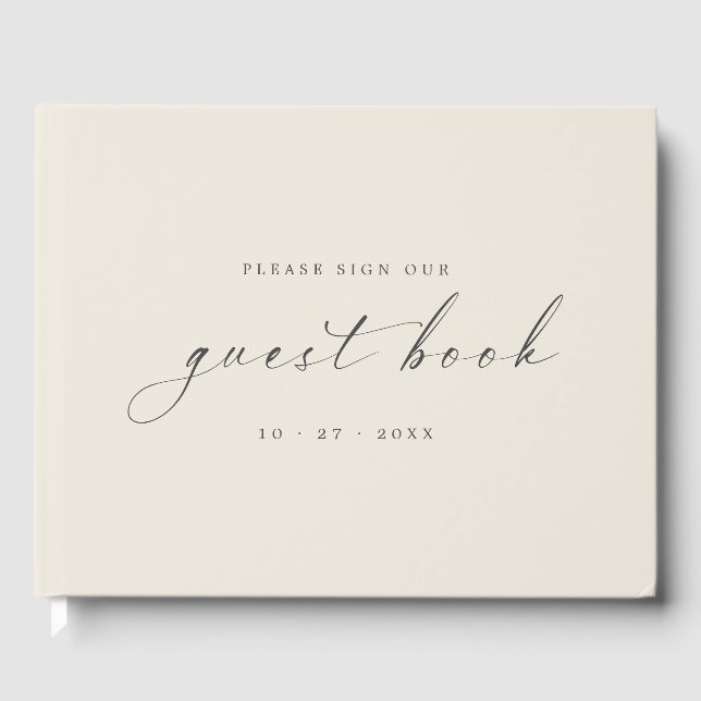 Modernes Minimalistisches Gästebuch für Hochzeiten (Vorderseite)