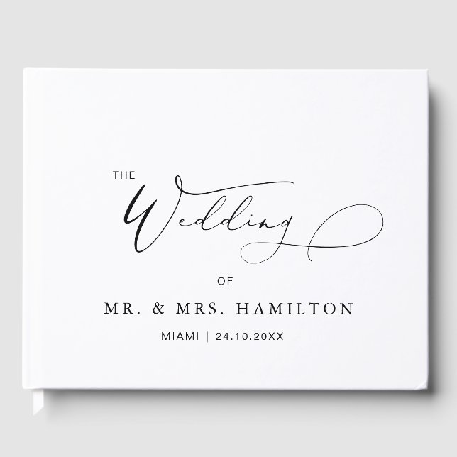 Modernes Minimalistisches Gästebuch für Hochzeiten (Vorderseite)