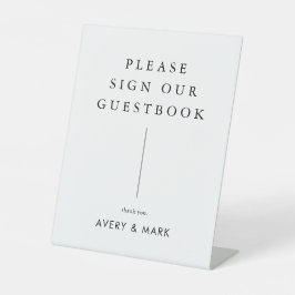 Modernes Minimalistisches Gästebuch Sockelschild