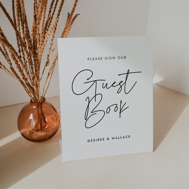 Modernes Minimalistisches Gästebuch Sockelschild (Von Creator hochgeladen)