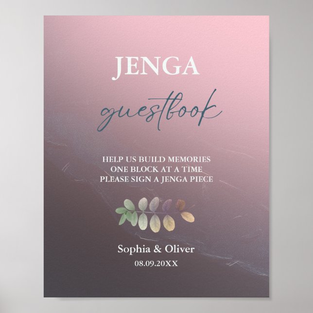 Modernes Minimalistisches Gästebuchsigniko Wedding Poster (Vorne)