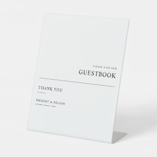 Modernes Minimalistisches Gästebuchzeichen Sockelschild