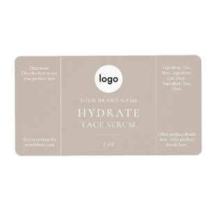 Modernes Minimalistisches Gesicht-Serum-Label