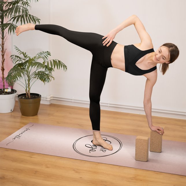 Modernes Minimalistisches Girly-Rose-Gold-Logo Yogamatte (Modern Minimalist Girly Rose Gold Gradient Logo Yoga Mat)