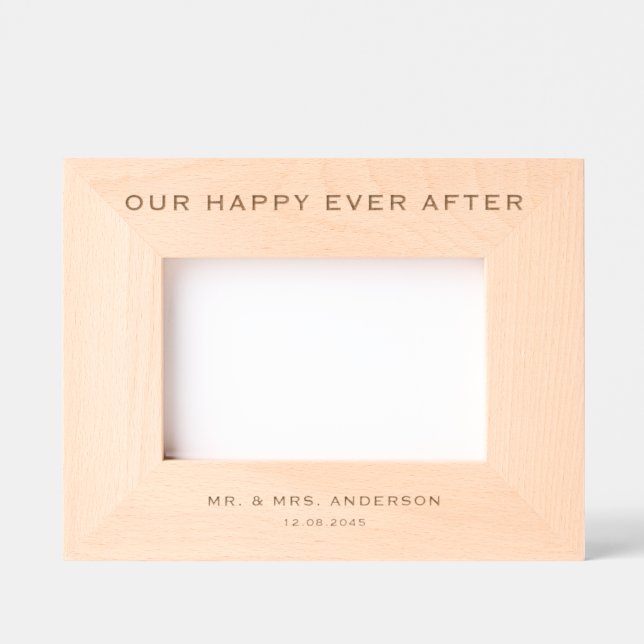 Modernes Minimalistisches Glück nach Hochzeit Geätzte Rahmen (Vorderseite)