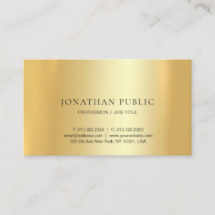 Modernes Minimalistisches Gold Design Elegante Vor Visitenkarte