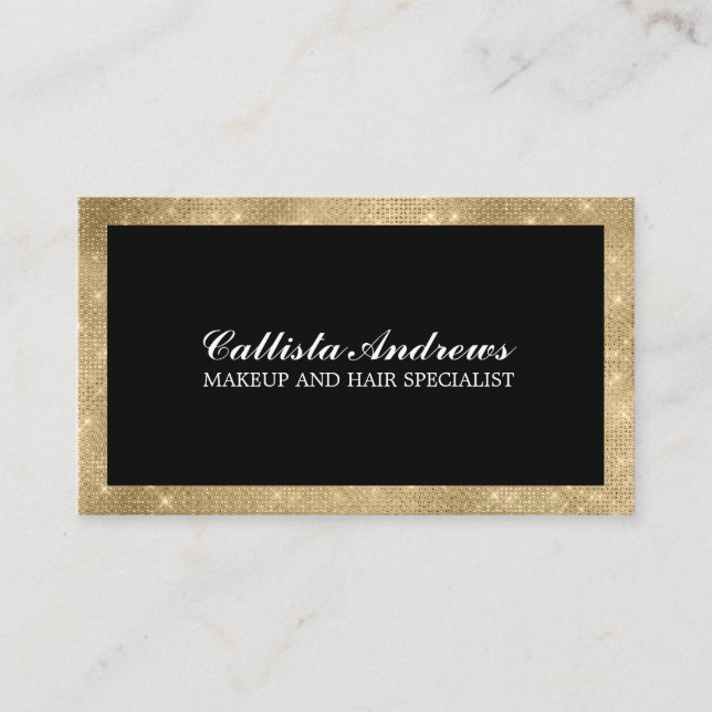 Modernes Minimalistisches Gold Glitzer Einfaches M Visitenkarte (Vorderseite)