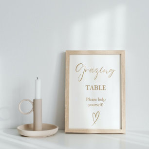Modernes Minimalistisches Gold Grabtisch Poster