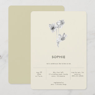 Modernes Minimalistisches Gold Hint Daffodil Braut Einladung