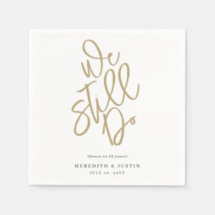 Modernes Minimalistisches Gold Vow Renewal Party N Serviette