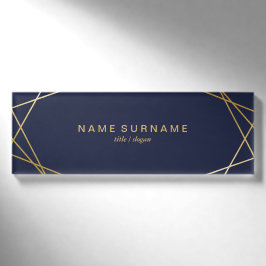 Modernes Minimalistisches Goldgeometrisches Namenschild