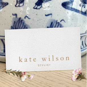 Modernes Minimalistisches Grauleder Beruflich Visitenkarte