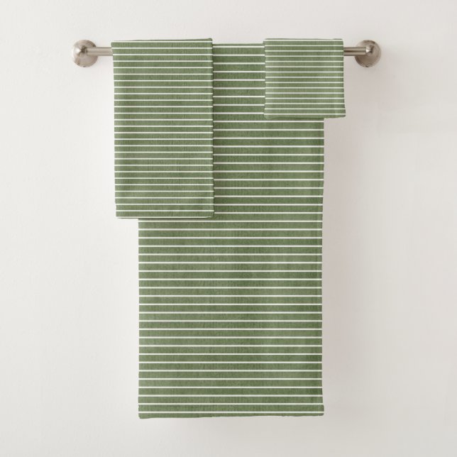 Modernes Minimalistisches Grün rustikal Badhandtuch Set (Insitu)