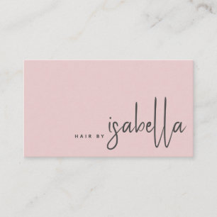 Modernes Minimalistisches Haar-Stilschrift Rosa Visitenkarte
