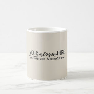 Modernes minimalistisches Haferflocken-Geschäftslo Kaffeetasse