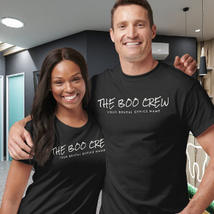 Modernes Minimalistisches Halloween Boo Crew Zahnb T-Shirt