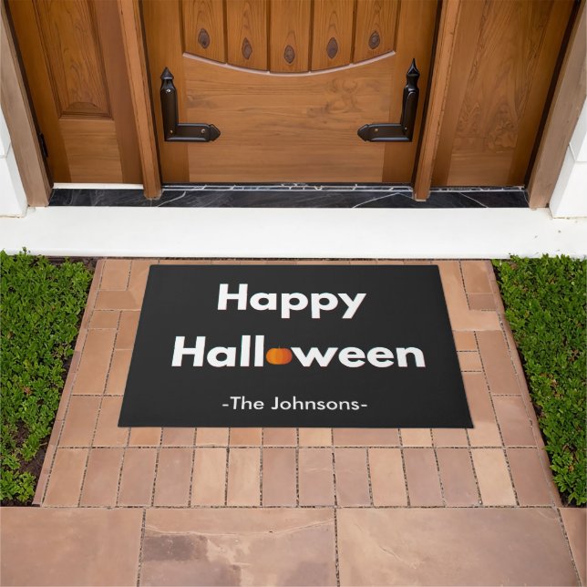 Modernes Minimalistisches Halloween - Personalisie Fußmatte (Außenbereich)