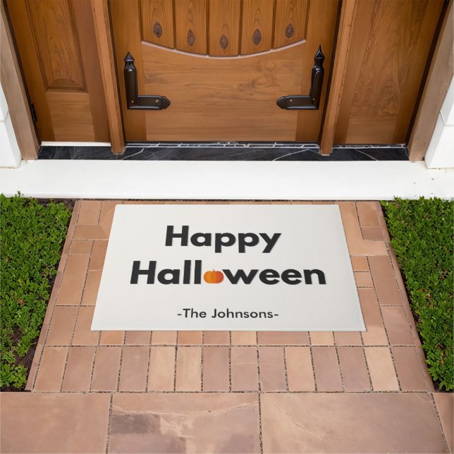 Modernes Minimalistisches Halloween - Personalisie Fußmatte (Außenbereich)