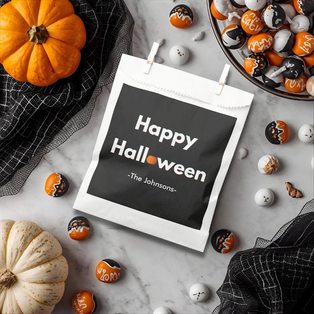 Modernes Minimalistisches Halloween - Personalisie Geschenktütchen (Von Creator hochgeladen)