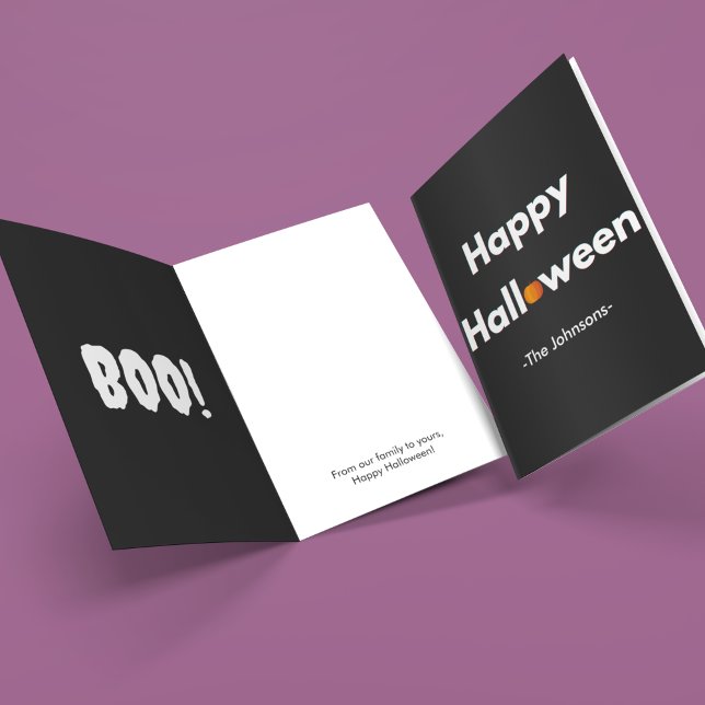 Modernes Minimalistisches Halloween - Personalisie Karte (Von Creator hochgeladen)