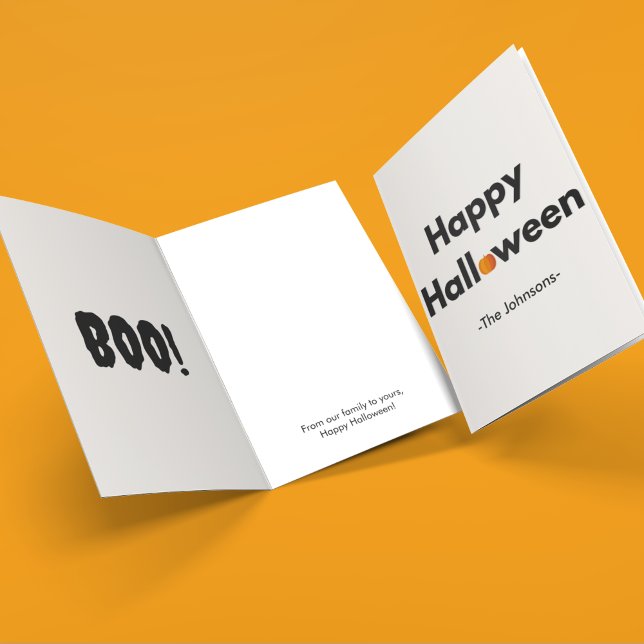 Modernes Minimalistisches Halloween - Personalisie Karte (Von Creator hochgeladen)