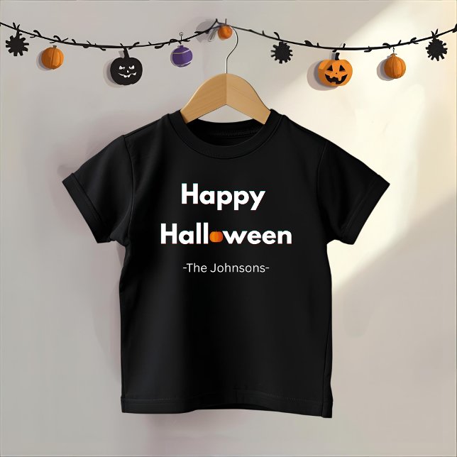 Modernes Minimalistisches Halloween - Personalisie Kleinkind T-shirt (Von Creator hochgeladen)