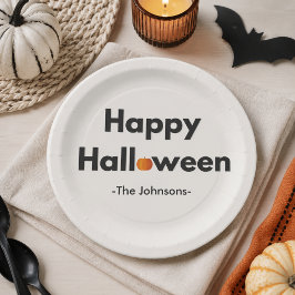 Modernes Minimalistisches Halloween - Personalisie Pappteller