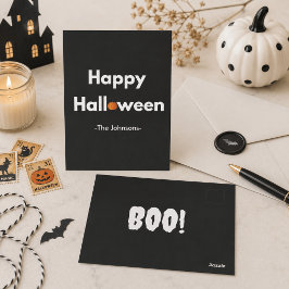 Modernes Minimalistisches Halloween - Personalisie Postkarte