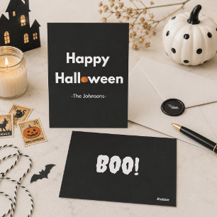 Modernes Minimalistisches Halloween - Personalisie Postkarte