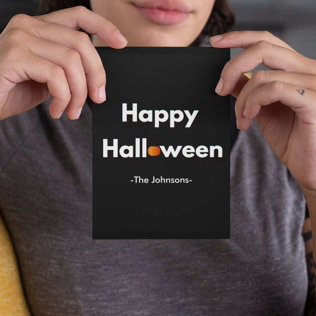 Modernes Minimalistisches Halloween - Personalisie Postkarte (Von Creator hochgeladen)