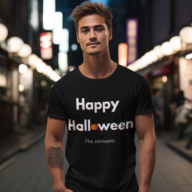 Modernes Minimalistisches Halloween - Personalisie T-Shirt (Von Creator hochgeladen)