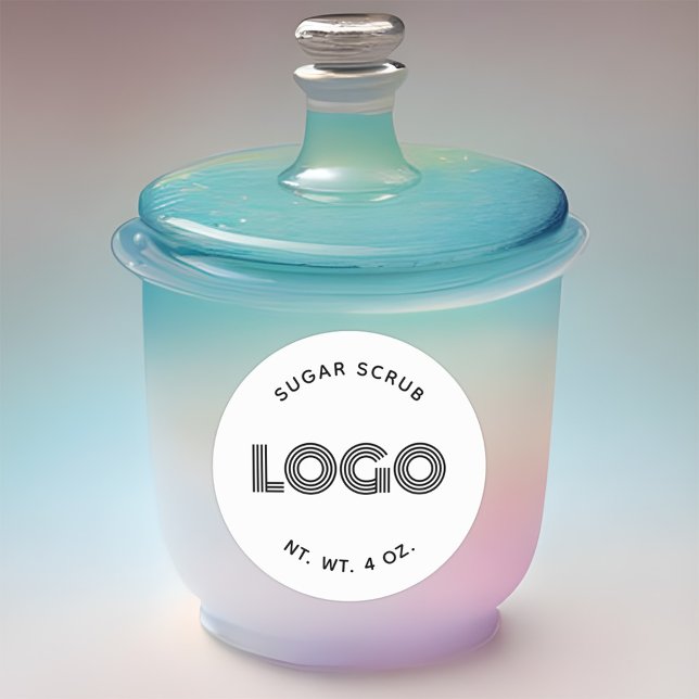 Modernes Minimalistisches, handgefertigtes Zucker- Runder Aufkleber (Handmade Cosmetics Logo Classic Round Sticker)