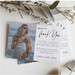 Modernes, Minimalistisches, handgeschriebenes Skri Dankeskarte