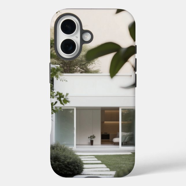 : Modernes Minimalistisches Handy-Case Design iPhone 16 Hülle (Rückseite)