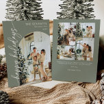 Modernes Minimalistisches Happy Holidays Arch Foto Feiertagskarte<br><div class="desc">Feiern Sie die Saison mit einer "Moderne Minimalistisch Happy Holidays" Foto Collage Urlaubskarte. Dieses schicke Design ermöglicht es Ihnen, mehrere hochgeschätzte Fotos in einem sauberen und zeitgenössischen Layout zu präsentieren und die besten Momente Ihrer Familie aus dem Jahr zu zeigen. Die minimalistische Ästhetik mit schlichten Linien und schlichter Typografie behalte...</div>
